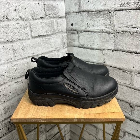 Roper Performance Black Tumbled Leather Slip-on Shoes - Picture 3 of 8